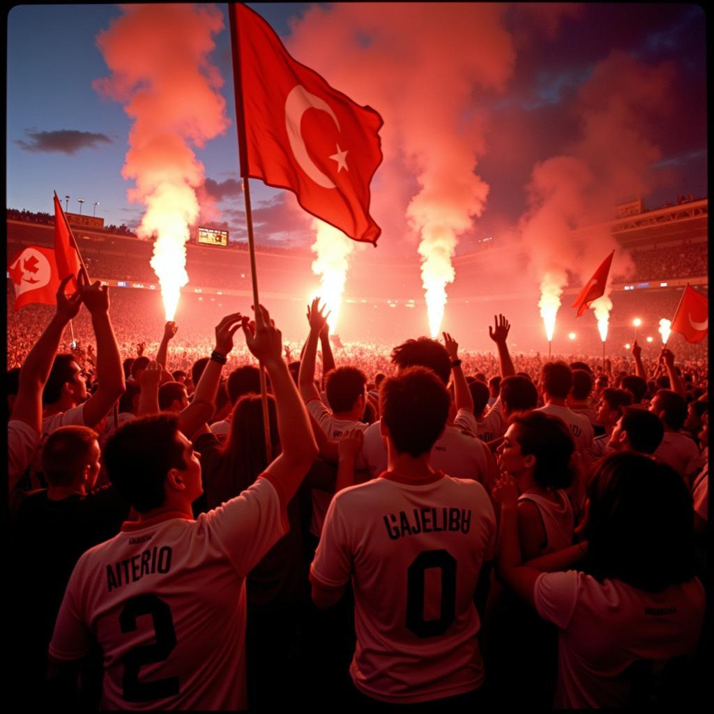 Besiktas Fans Celebrating