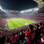 Besiktas fans passionately chanting in the stands