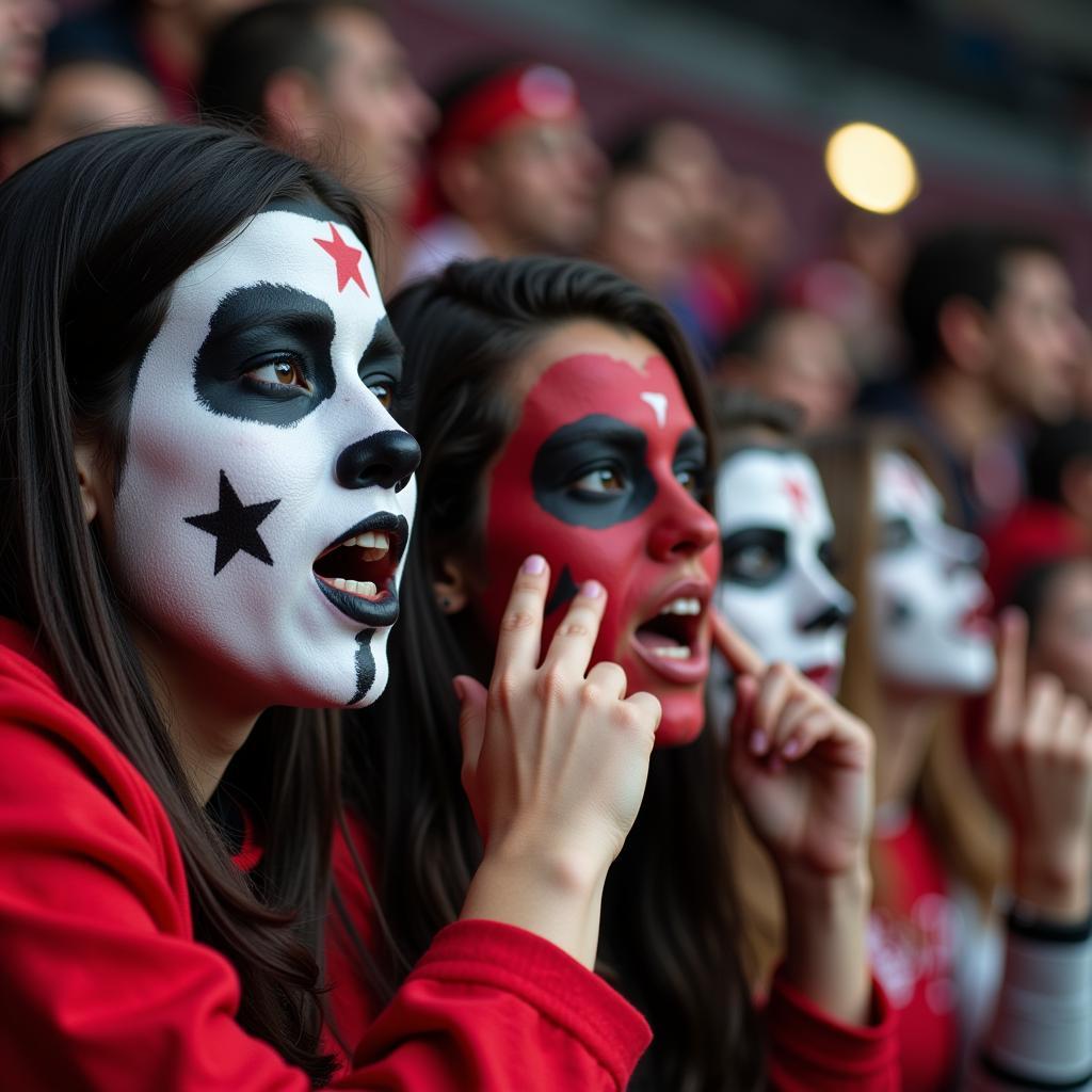 Besiktas fans passionately chanting in the stands