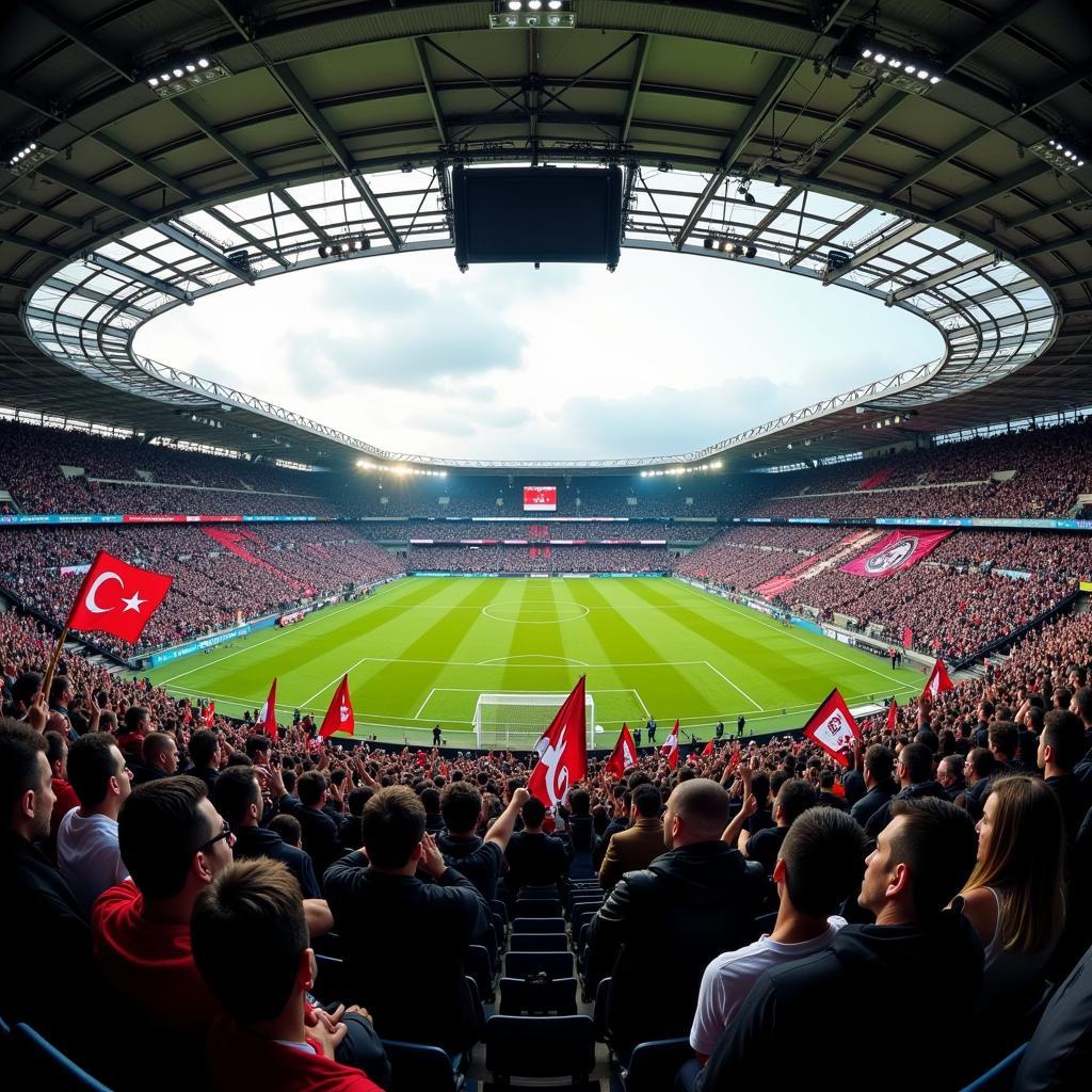 Beşiktaş fans chanting in Vodafone Park stadium