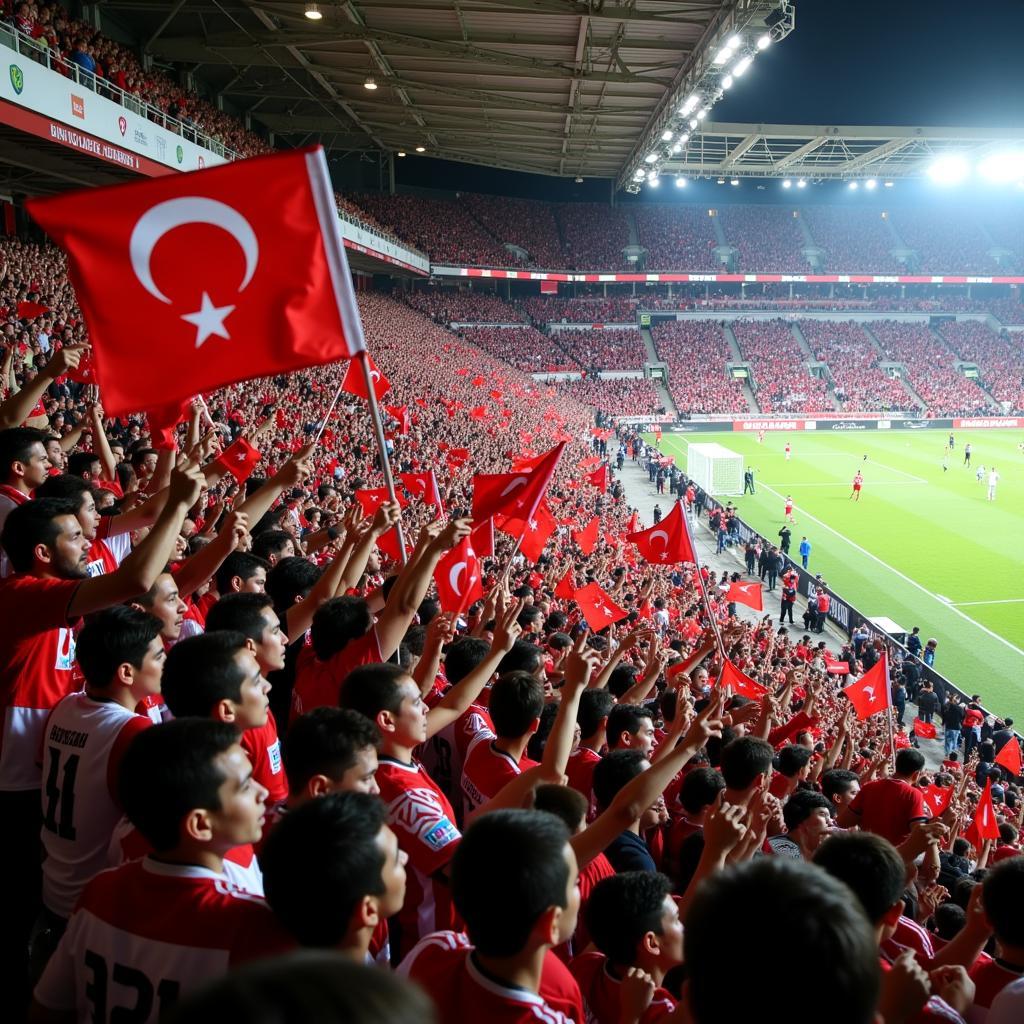 Beşiktaş fans cheering enthusiastically during a Future Starz Showcase match