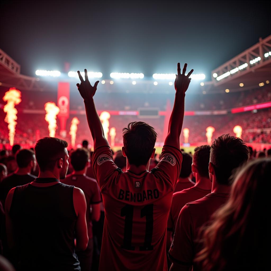 Besiktas Fans Creating an Electric Atmosphere at Kelly Shorts Stadium