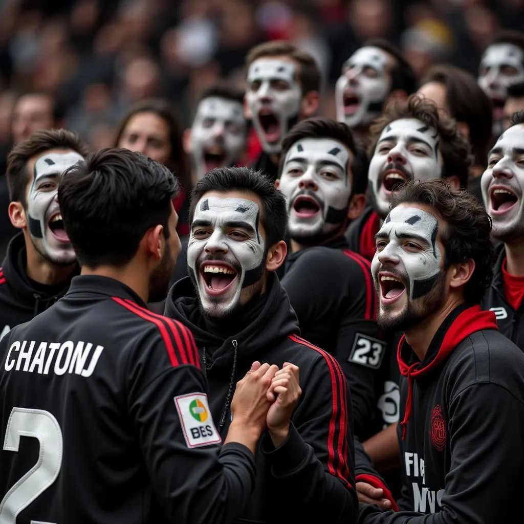 Besiktas Fans Cheering for a Young Player