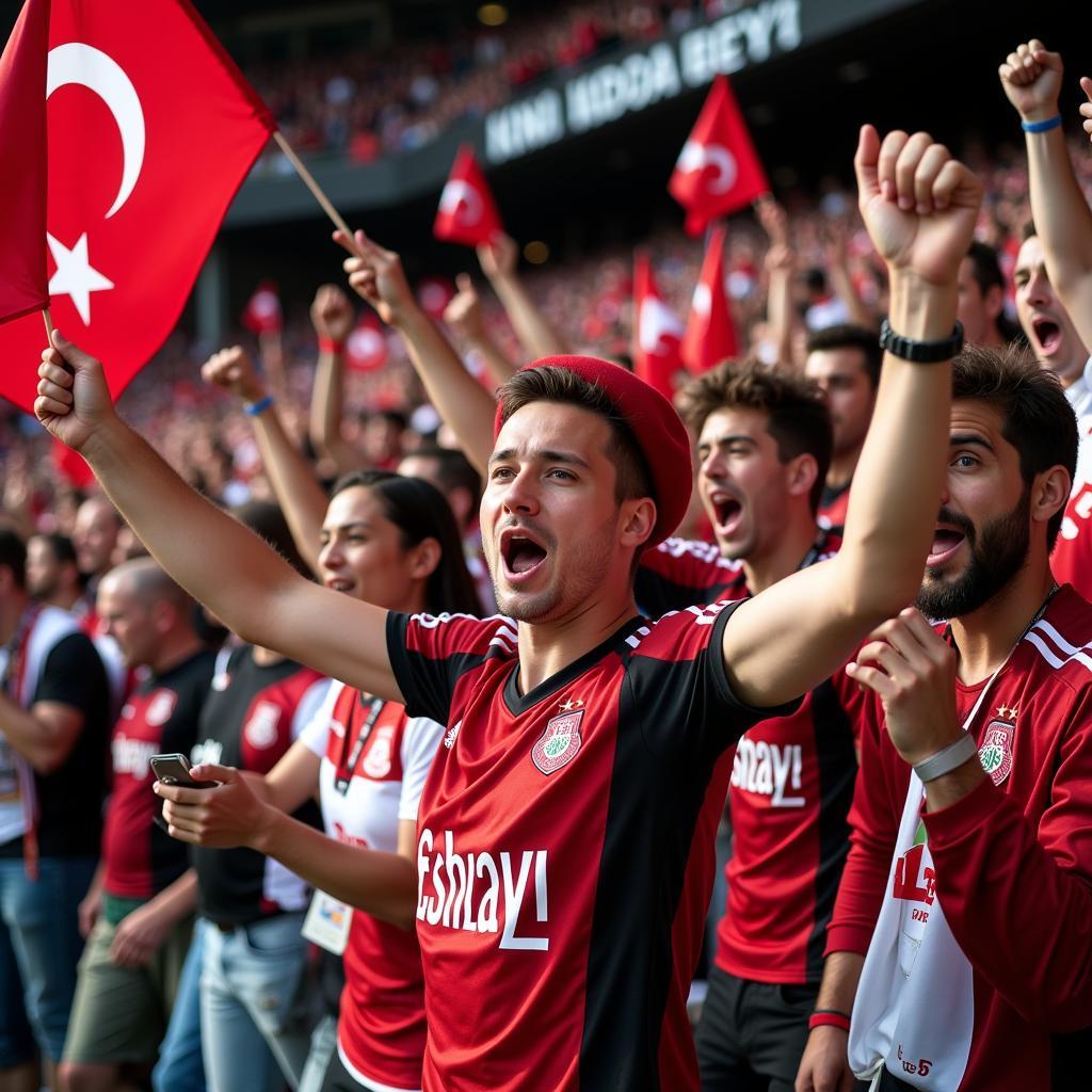 Besiktas Fans Celebrating in Cincinnati