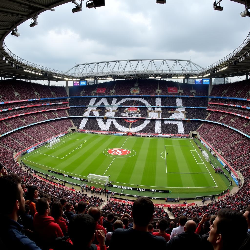 Beşiktaş Fans Creating Tifo in Stadium