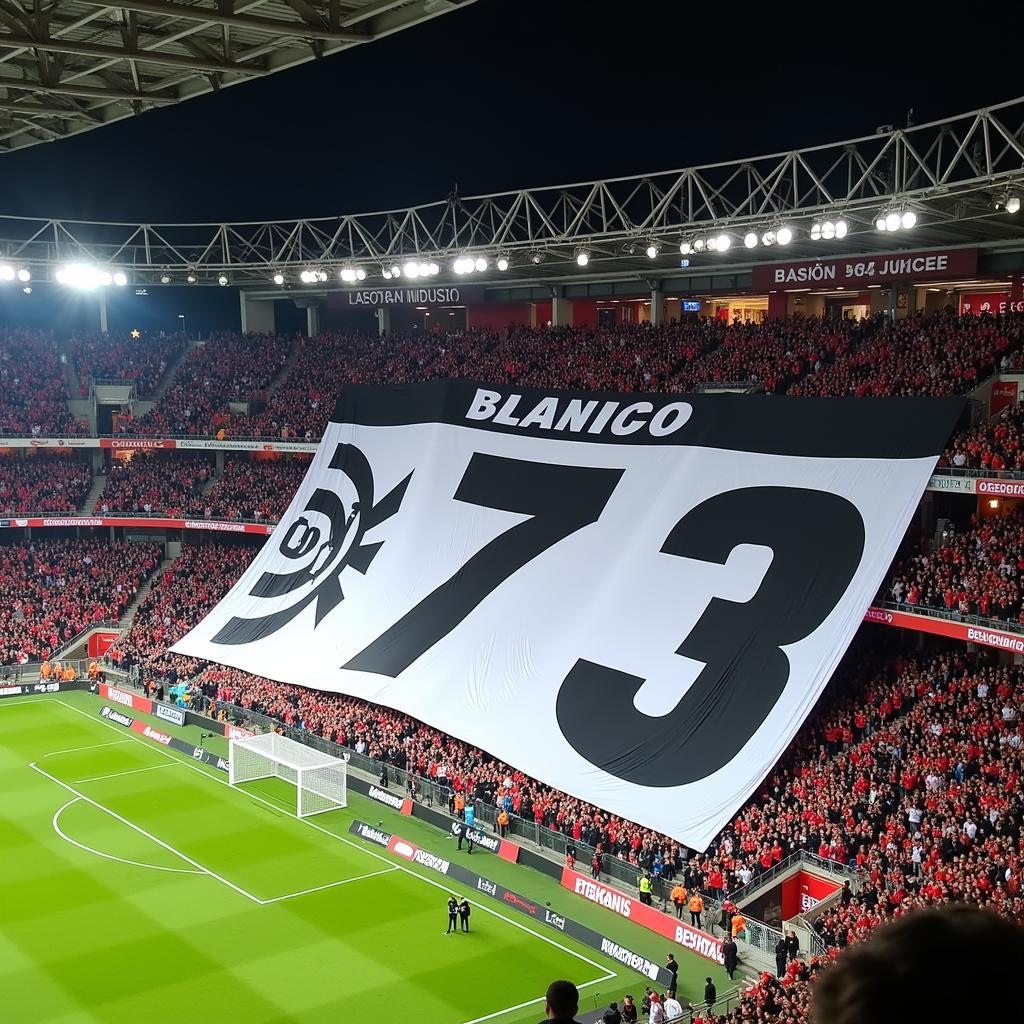 Beşiktaş fans displaying "Blanco 73" banner