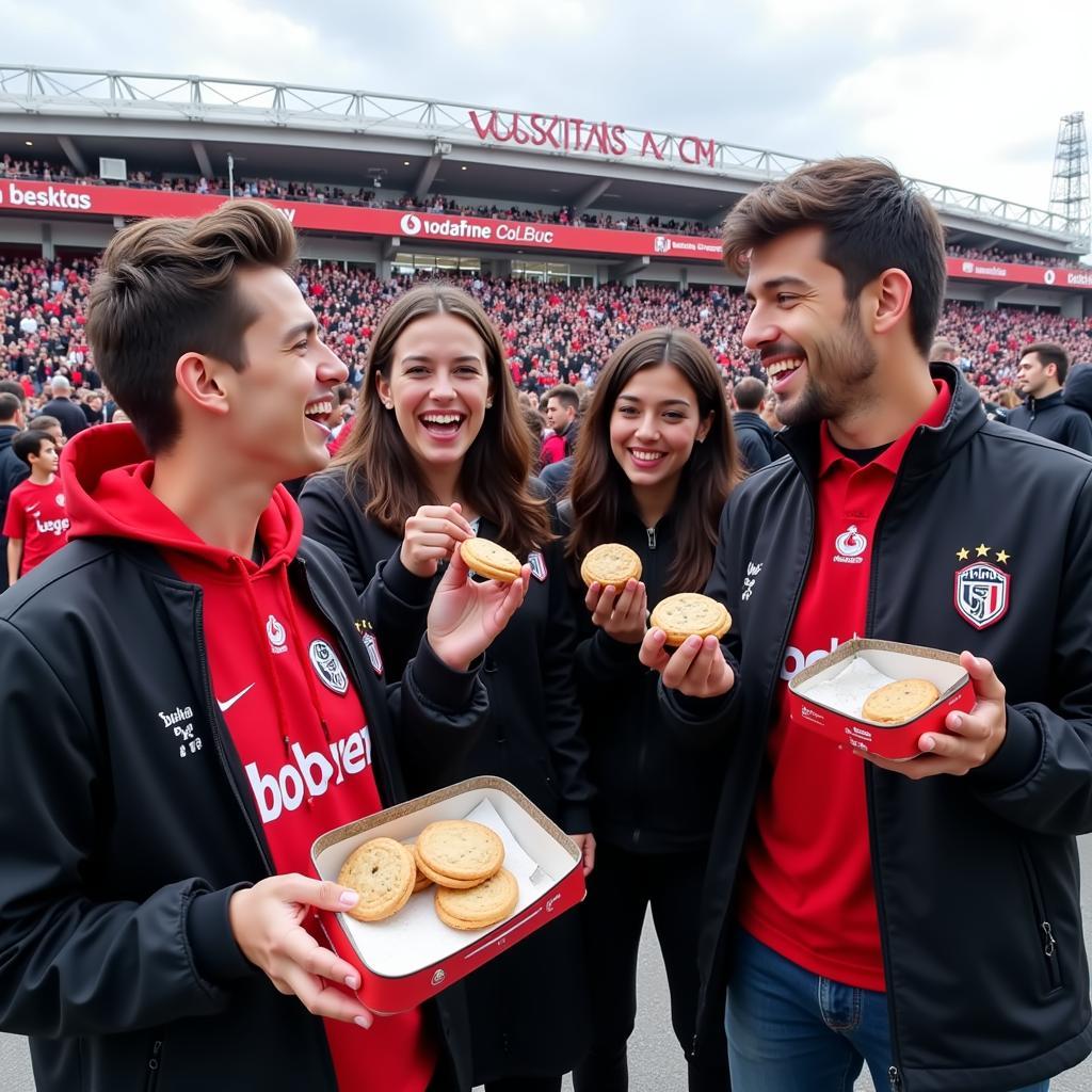 Besiktas Fans Sharing Suitcase Cookies