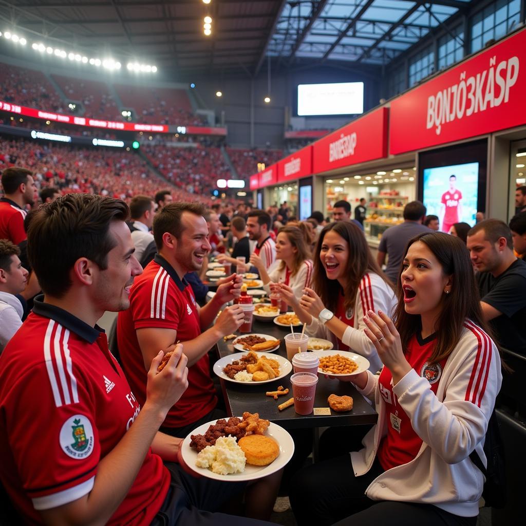 Beşiktaş Fans Enjoying Food and Drinks