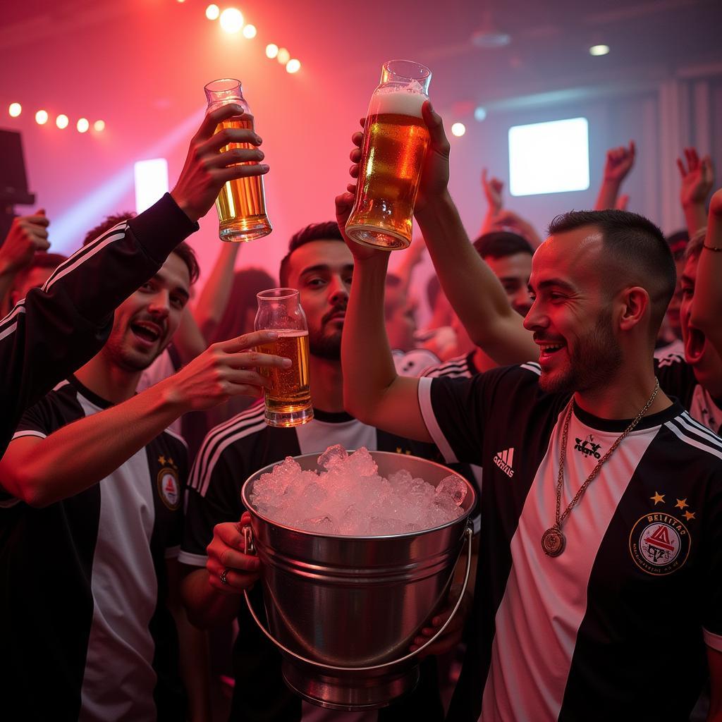 Besiktas Fans Enjoying Ice Bucket Beer