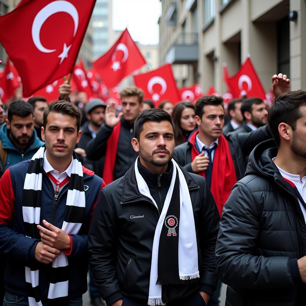 Besiktas fans gathering at 305 E 161st St