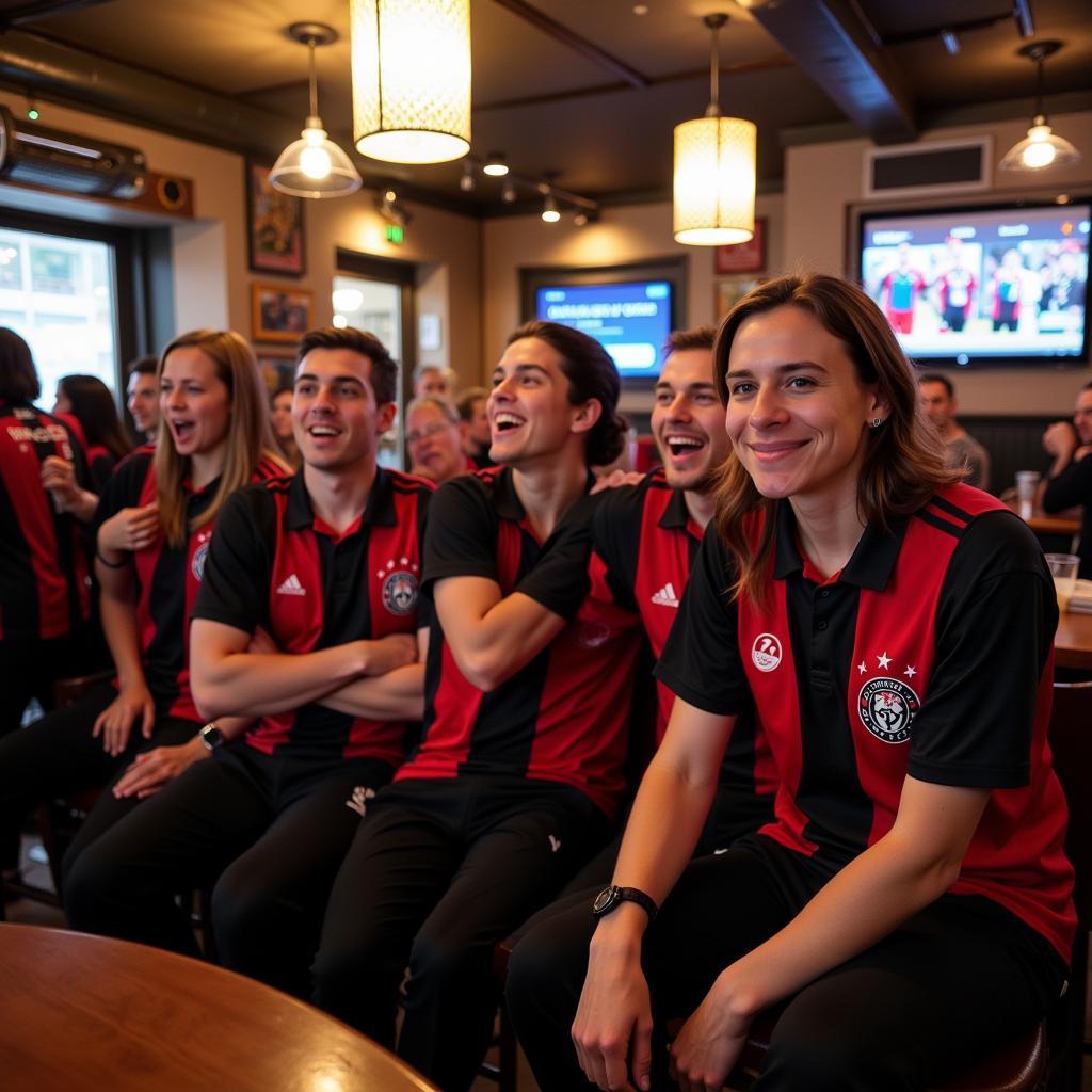 Besiktas fans gathering at a pub in Lowell