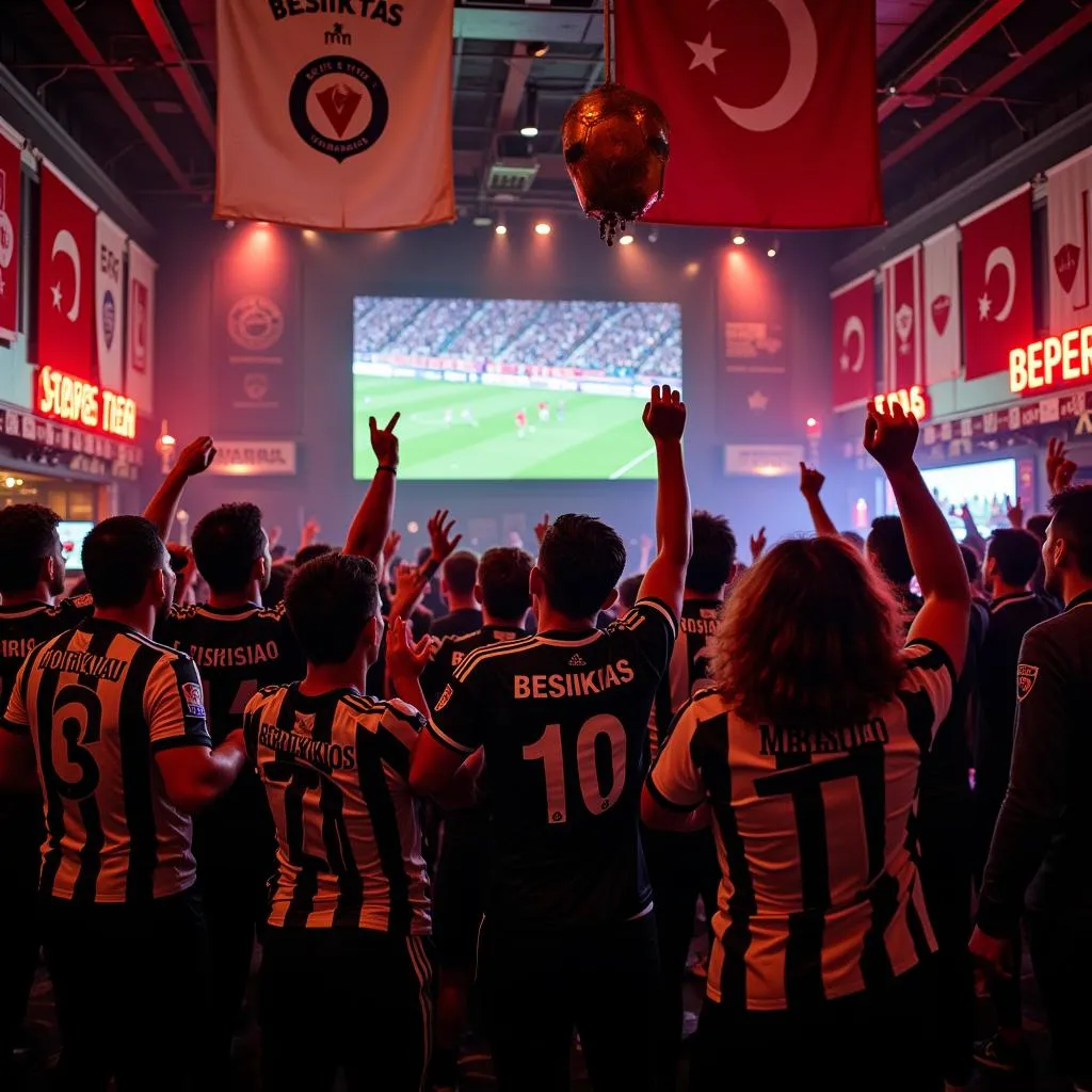 Besiktas fans gathering at a sports bar in the United States