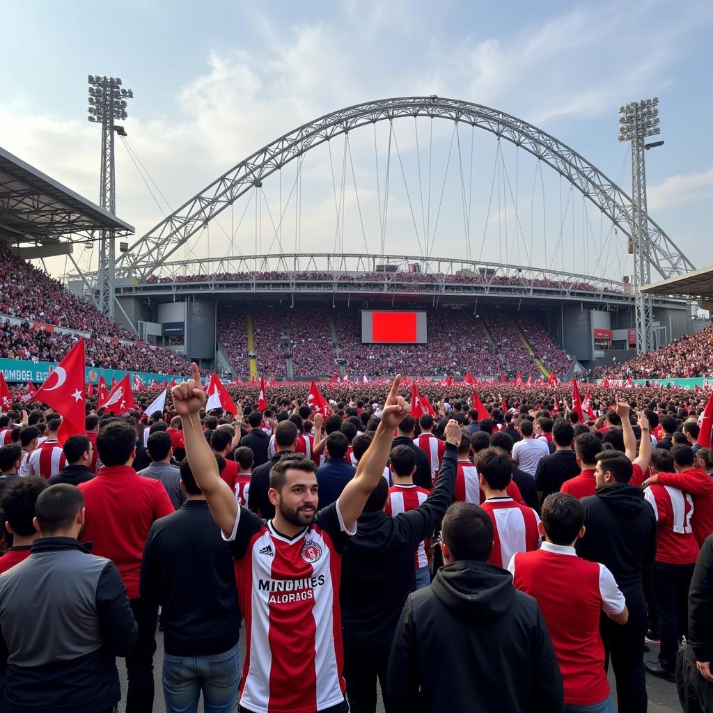 Besiktas Fans Gathering Outside Vodafone Park