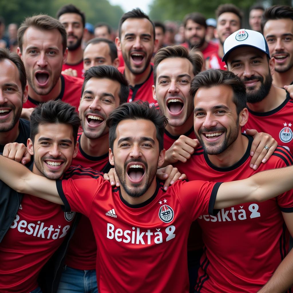 Beşiktaş fans around the world celebrating a victory