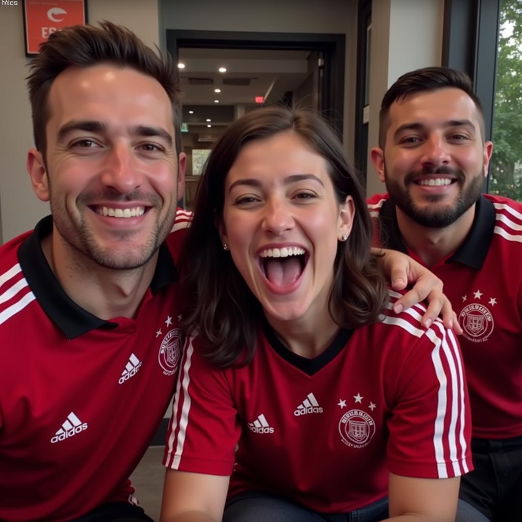 Beşiktaş fans from Minneapolis and Istanbul connected through video call celebrating a victory.