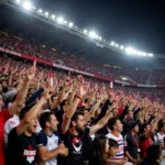 Besiktas fans raising 20-20 pens in a display of unity and support