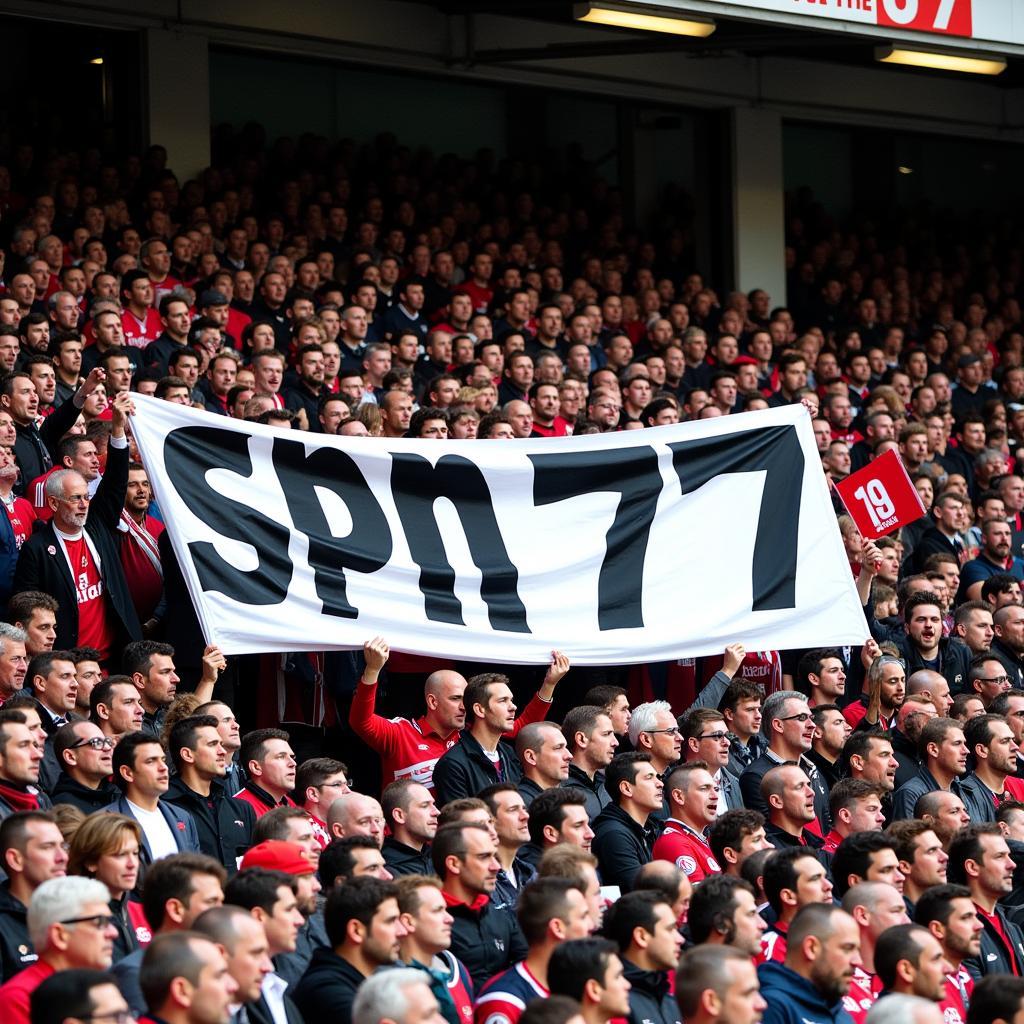 Besiktas Fans Holding "spn 77" Banner