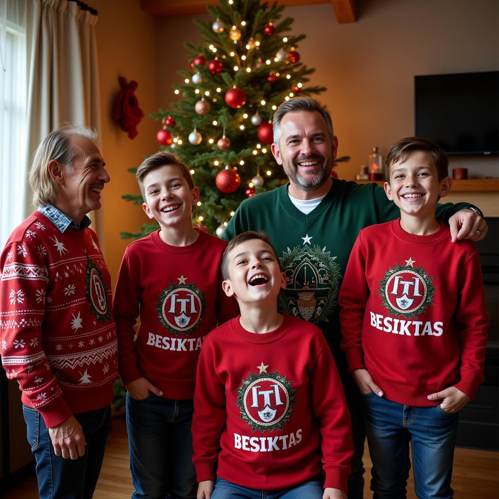 Besiktas Fans Wearing Christmas Jumpers