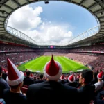 Besiktas fans wearing hop hats at Vodafone Park