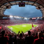 Beşiktaş fans filling the Vodafone Park Stadium in Istanbul