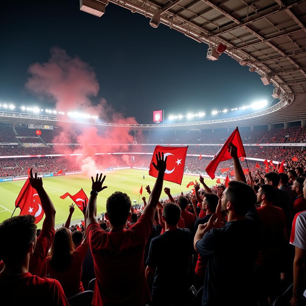 Passionate Besiktas Fans at Inönü Stadium