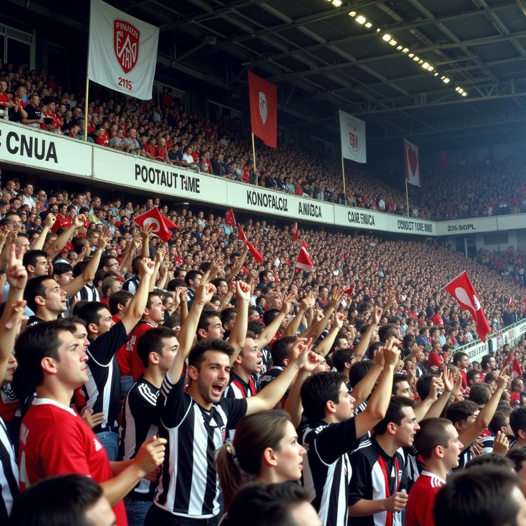 Besiktas fans in İnönü Stadium Tribune 215