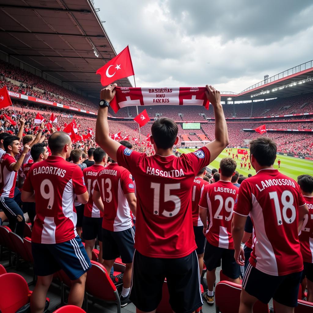 Besiktas fans wearing Lasorda jerseys