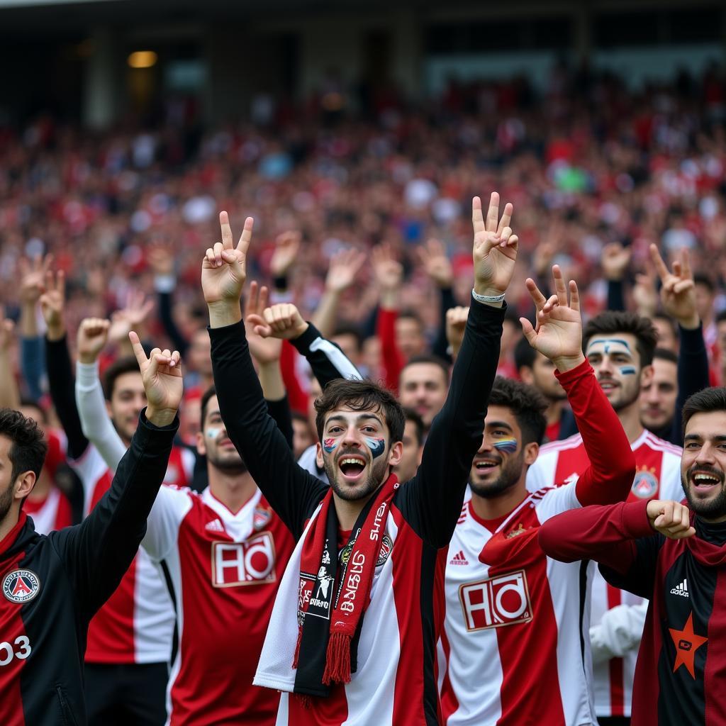 Besiktas Fans Making the Ring Gesture