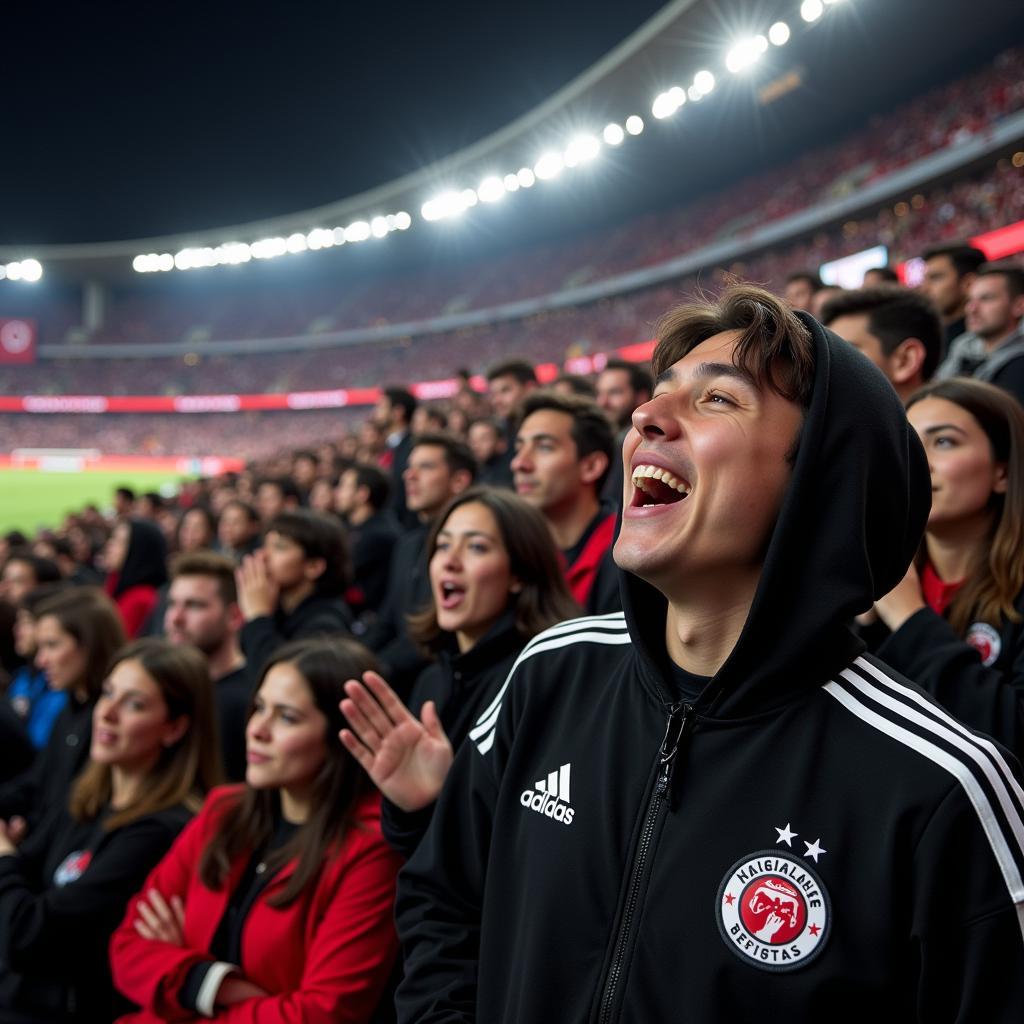 Besiktas fans sporting the iconic Miguel hoodie