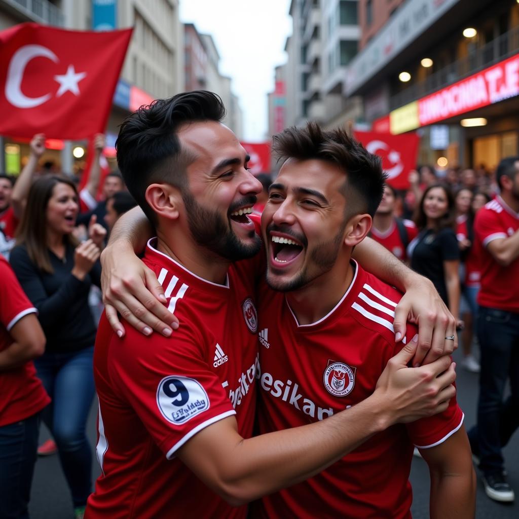 Besiktas Fans Celebrating a Victory