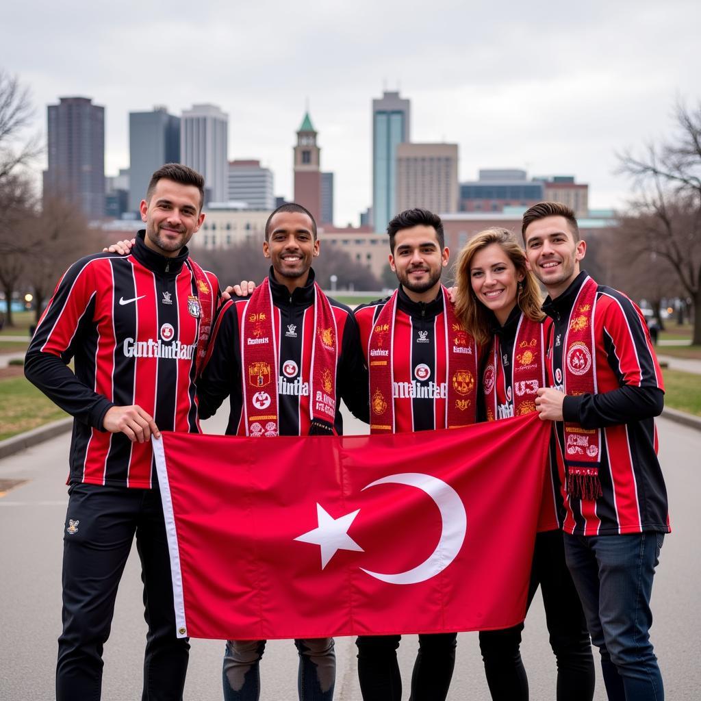 Besiktas Fans Showing Support Near 1300 H Street NE