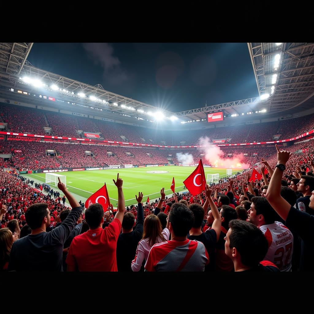 Beşiktaş Fans Celebrating in Stadium