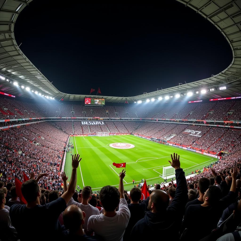 Besiktas fans creating a white beach atmosphere