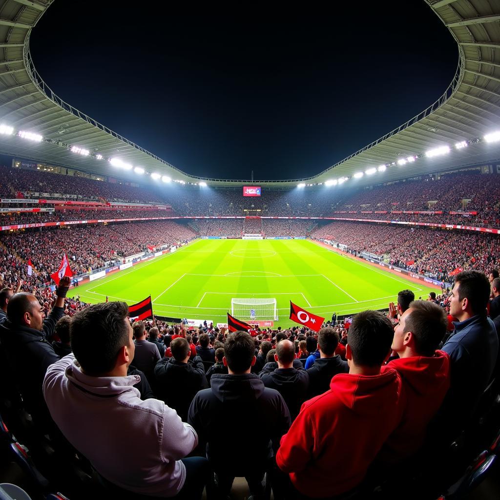 Besiktas fans creating a vibrant atmosphere