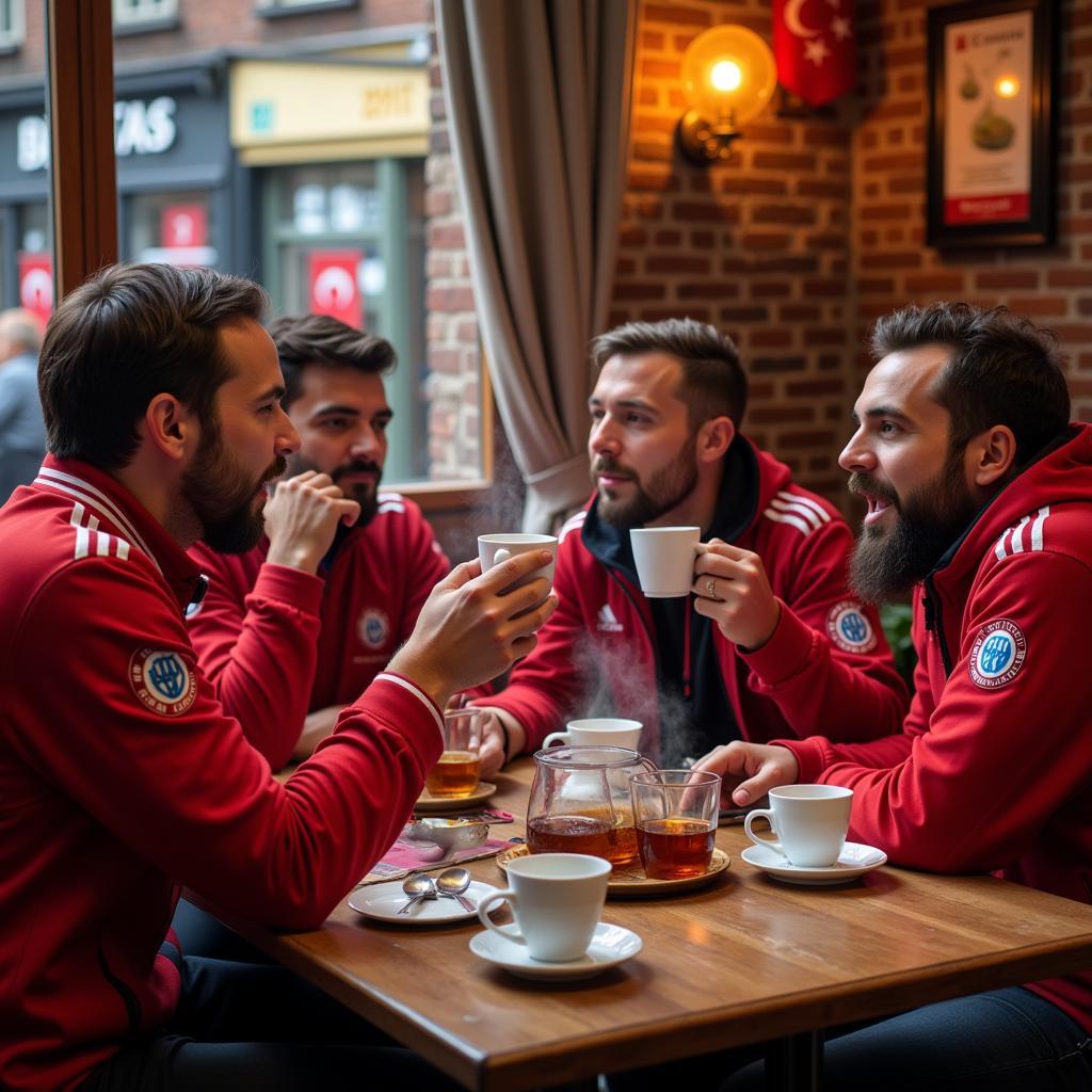 Besiktas Fans Gathering at a Tea House