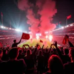 Besiktas fans celebrating in Terre Haute