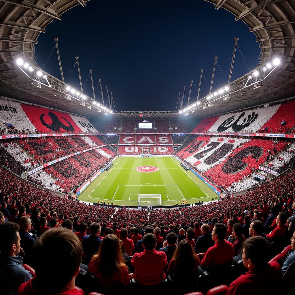 Besiktas fans creating a breathtaking tifo display