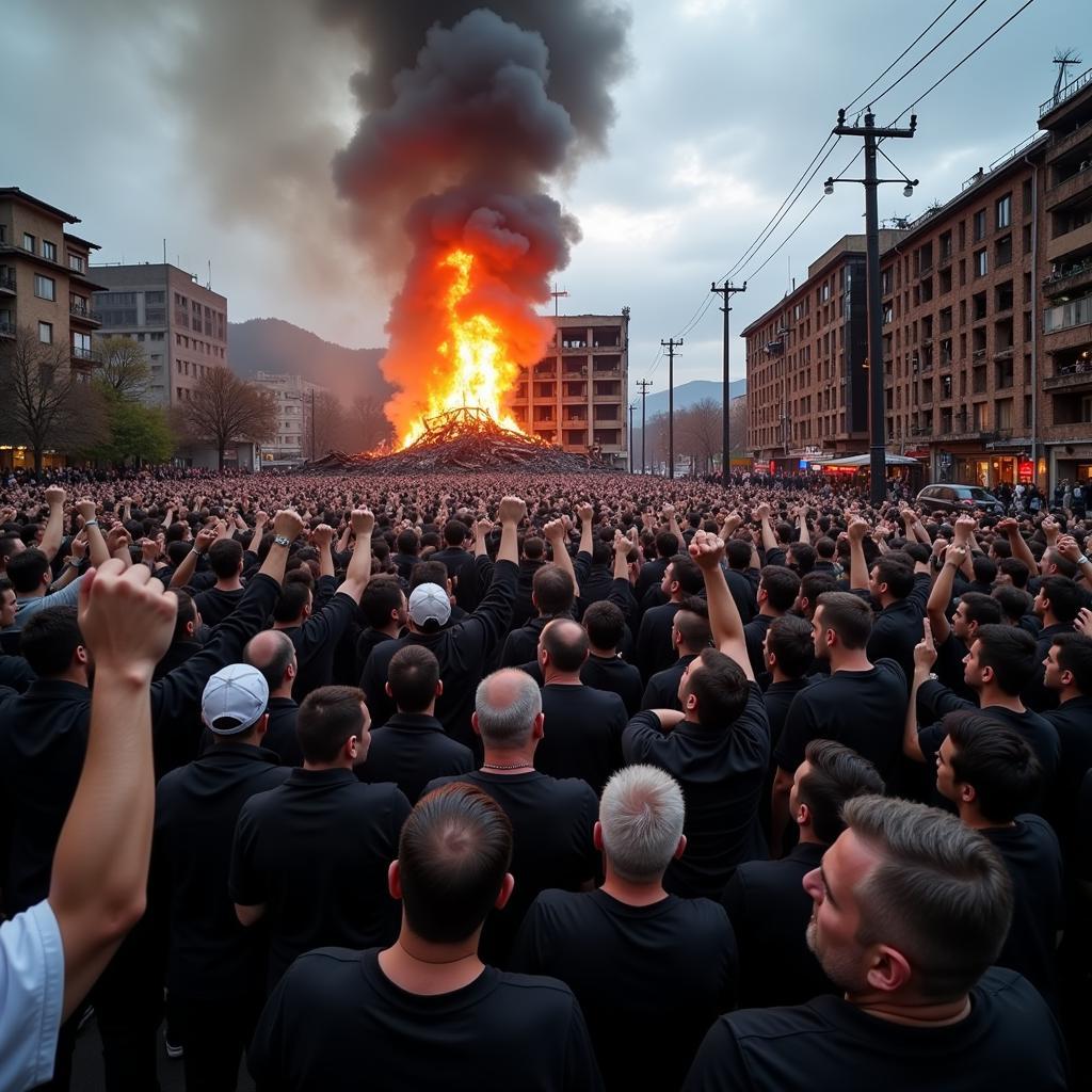 Beşiktaş fans uniting after the Matheny Fire