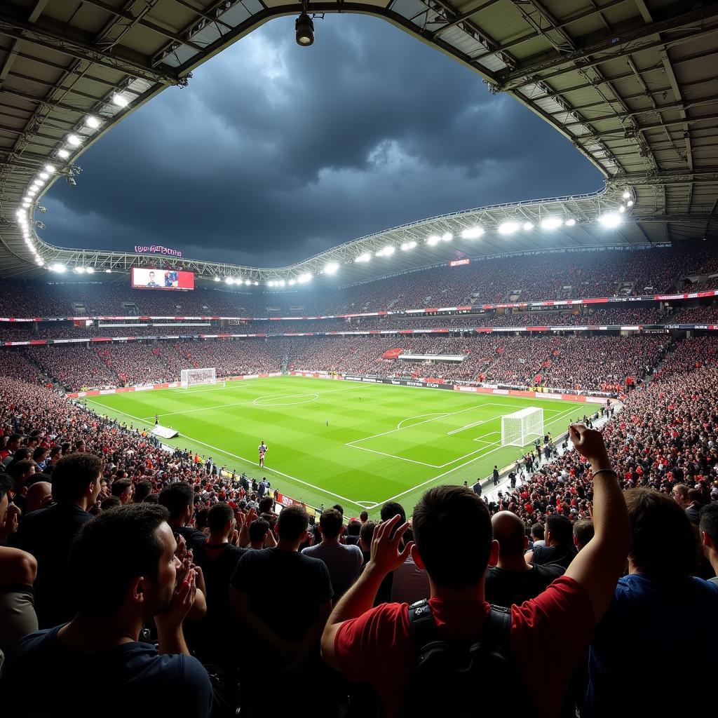 Beşiktaş Fans Create a Sea of Black and White at Vodafone Arena