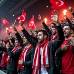 Beşiktaş fans celebrating at Vodafone Park