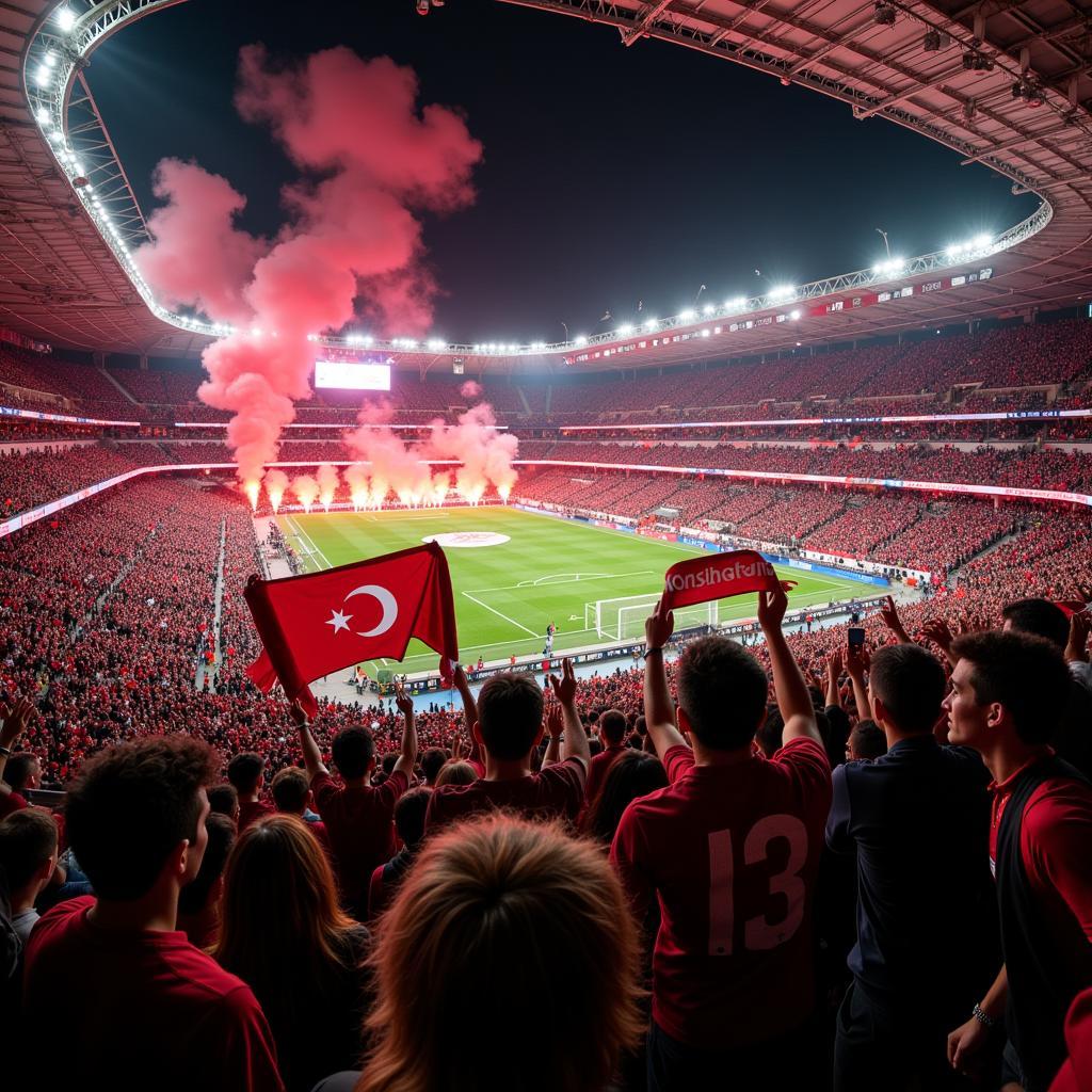 Besiktas Fans Celebrating at Vodafone Park