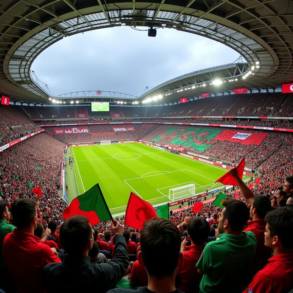 Beşiktaş fans create a sea of green and red at Vodafone Park