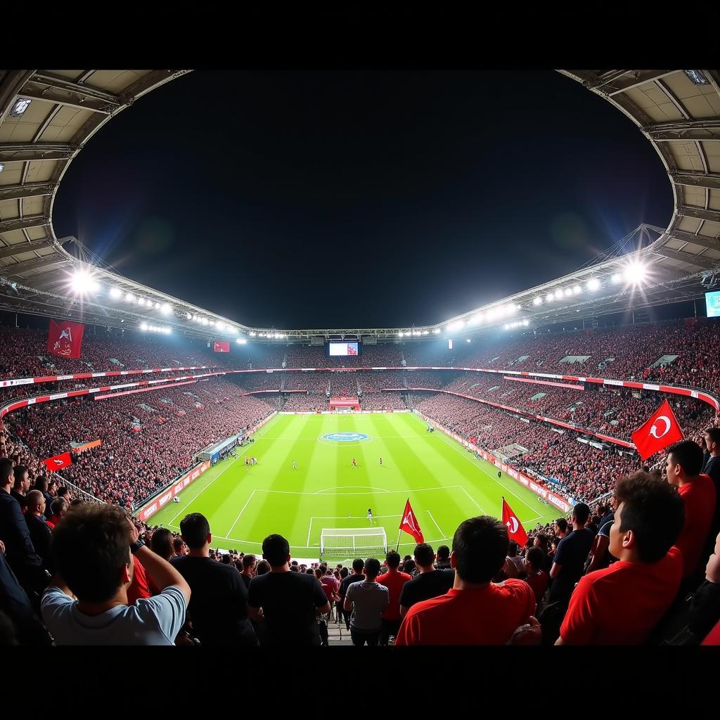 A sea of black and white: Beşiktaş fans at Vodafone Park