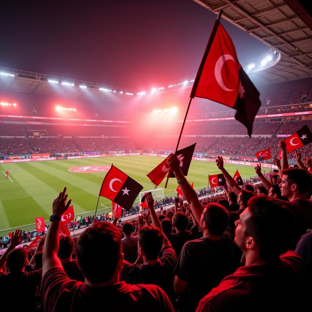 Besiktas Fans Celebrating at Vodafone Park