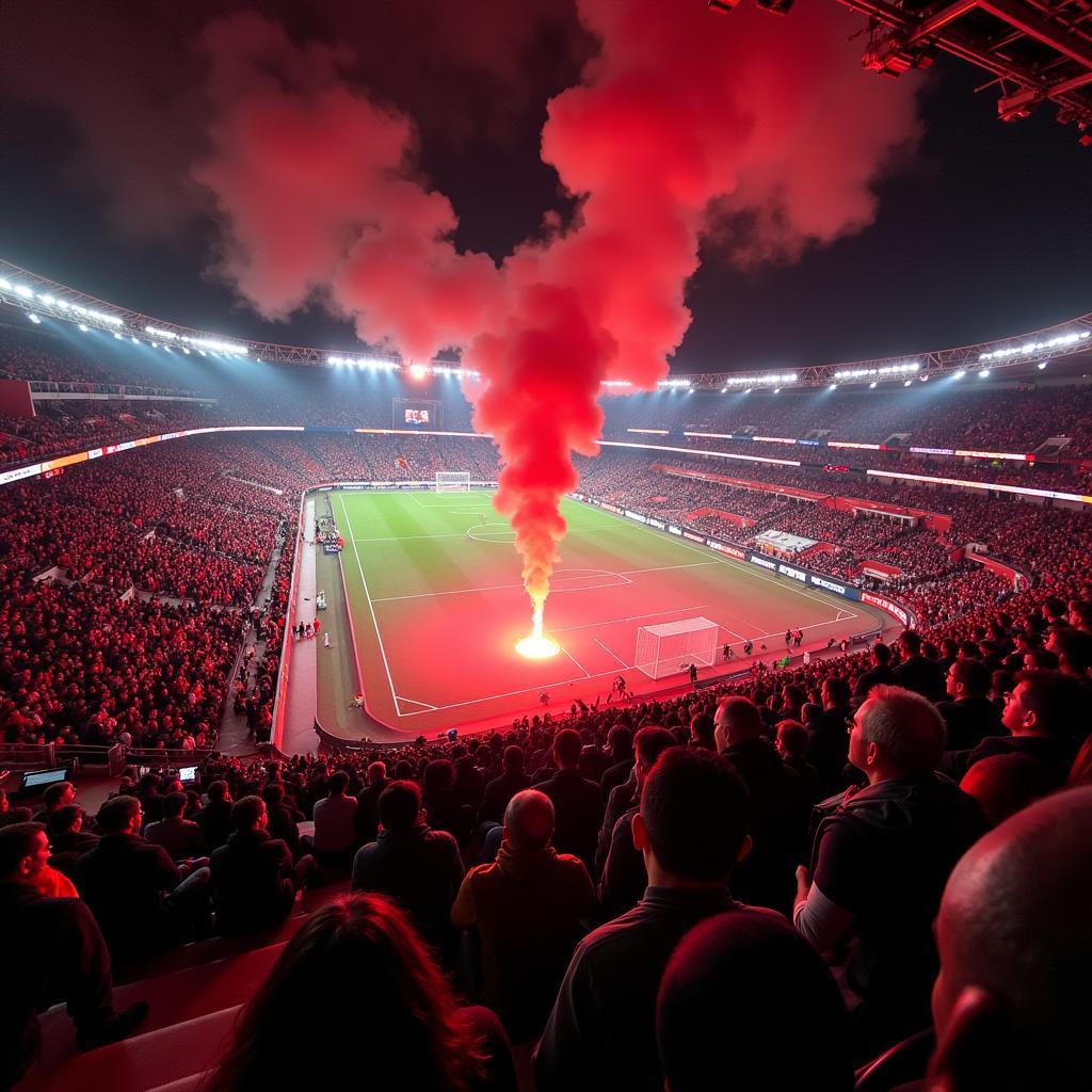 Besiktas fans create an electric atmosphere at Vodafone Park 