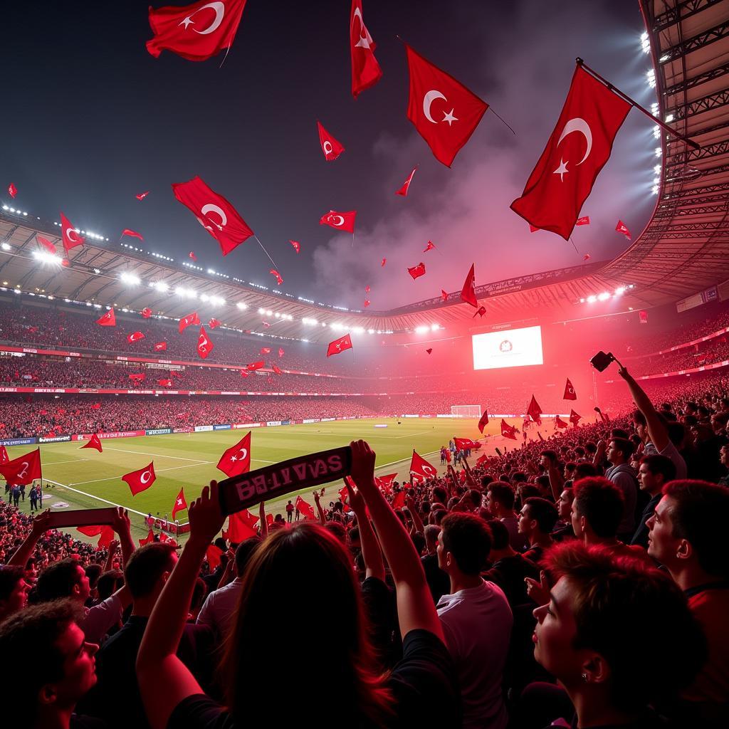 Besiktas Fans Celebrating at Vodafone Park