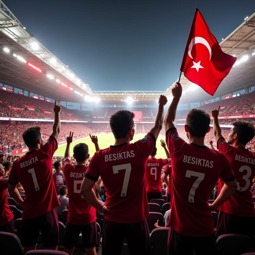 Besiktas Fans Celebrating at Vodafone Park