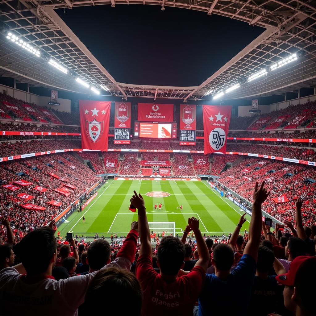 Besiktas Fans Creating Electric Atmosphere at Vodafone Park