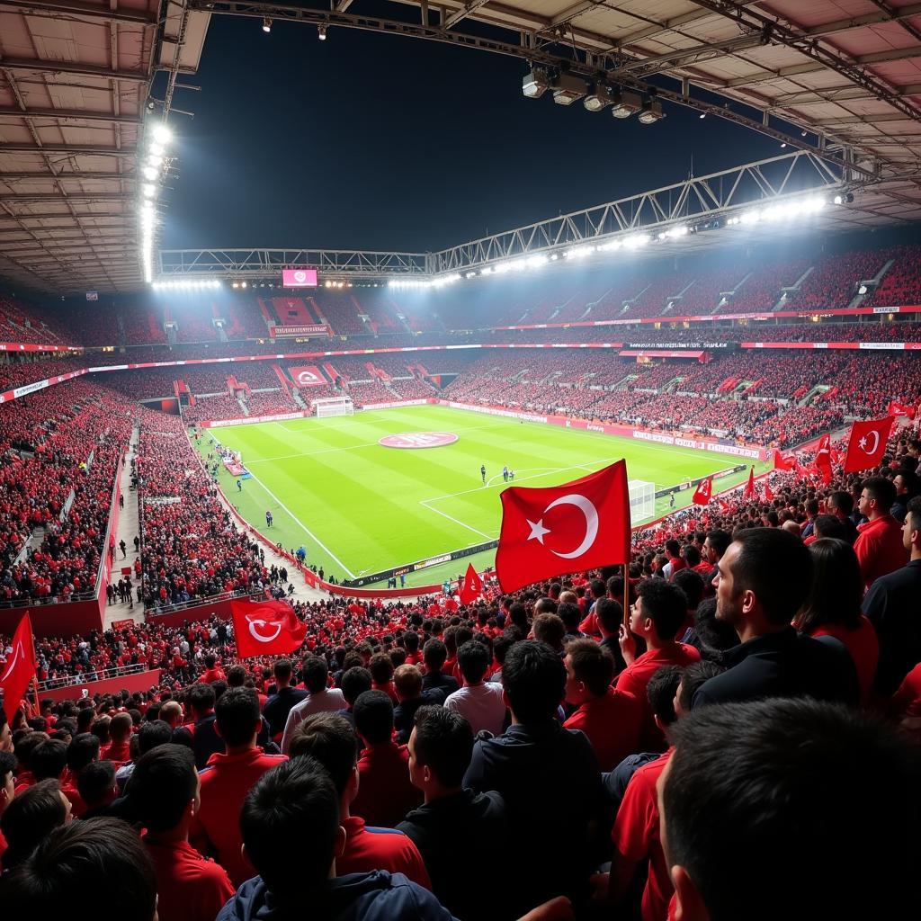 Besiktas Fans Creating Electric Atmosphere at Vodafone Park