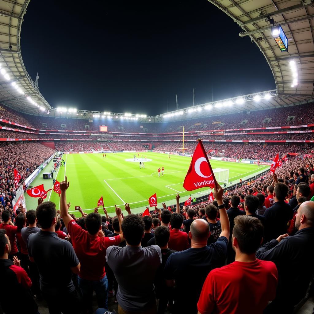 Besiktas fans waving the Busch flag at Vodafone Park